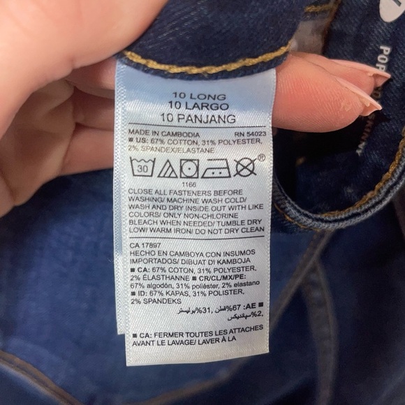 OLD NAVY Blue Distressed Pop Icon Skinny Mid-Rise Jeans 10 Long - Picture 6 of 6